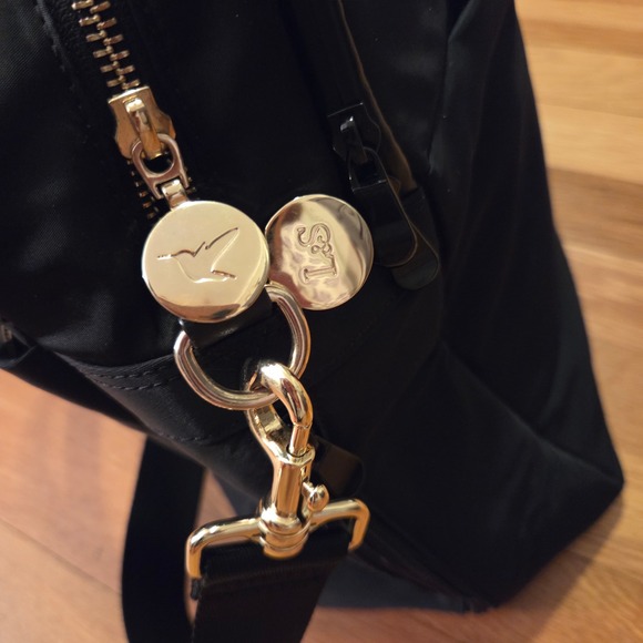 Lo & Sons The Original "OG" Black Travel Laptop Weekend Bag, Like New Black+Gold - Picture 6 of 11